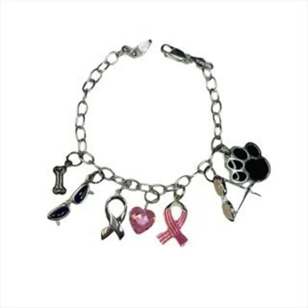 Charm Dangling Sterling Silver Bracelet Mother's Love Size 7
